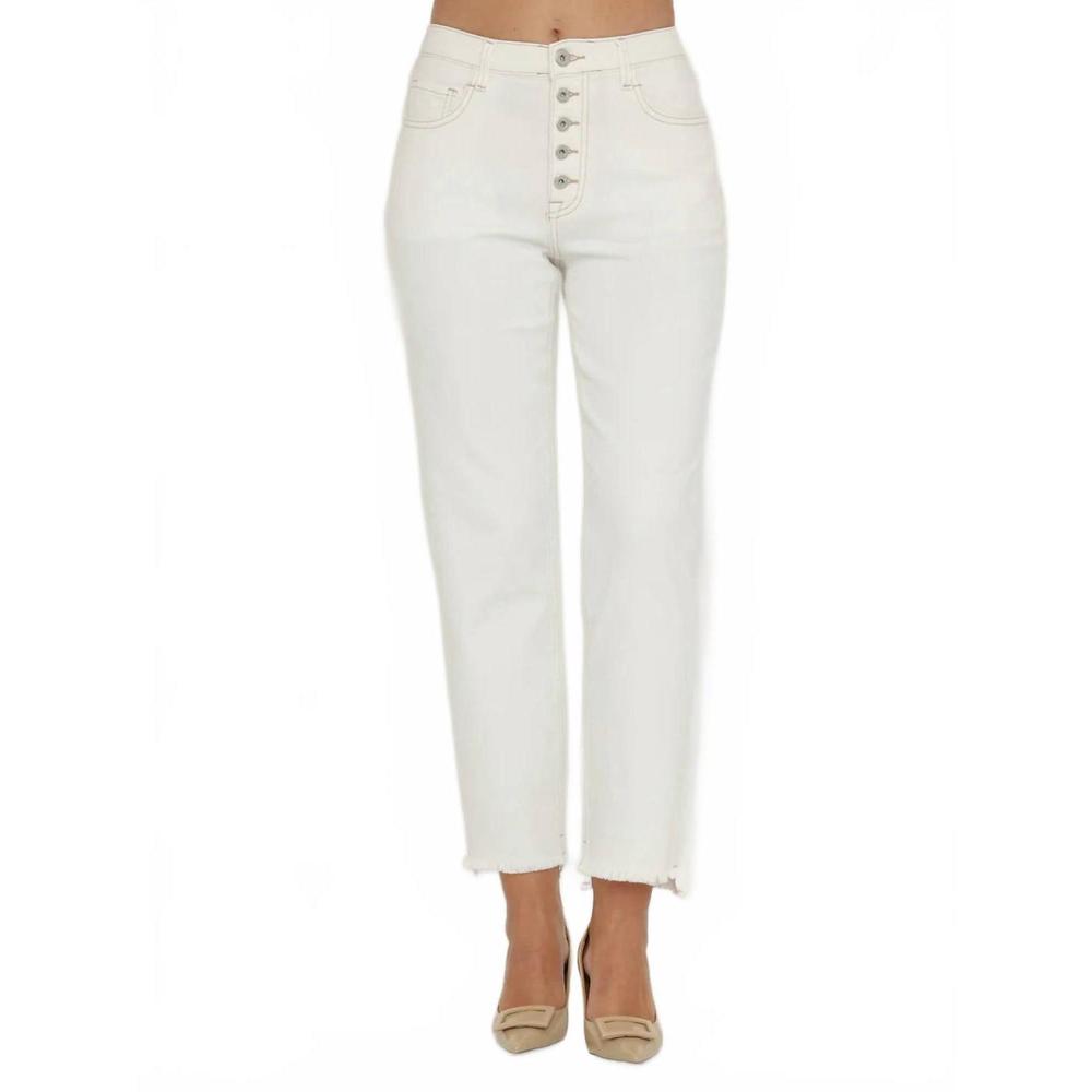 NEW BIANCO brenda button jeans in white